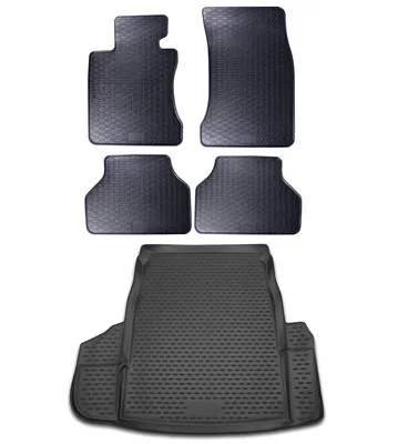 Produktbild von Gummi Kofferraumwanne + Fußmatten Set für 5er BMW E60, Bj. 7/2003-3/2010