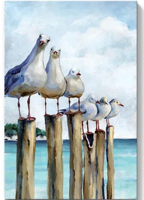 Image de Œuvre d'art « al Zeemeeuw », 60 x 40 cm, avec cadre