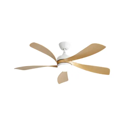 Immagine prodotto di Ventilatore da soffitto AIORBER 52 pollici bianco con luce LED dimmerabile a 3 colori, telecomando, motore CC reversibile, 6 velocità, stile moderno, bianco