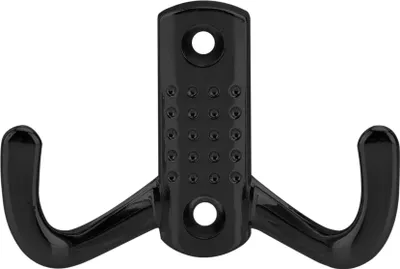 Produktbild von Intirilife Doppel Garderobenhaken in Matt schwarz - Design kurz Kleiderhaken Wandhaken aus Metall Wandmontage für Kleider Jacken Vintage