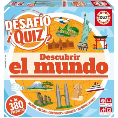 Immagine prodotto di Educa Borrás 18218 Desafio Quiz-Descubrir EL Mundo, Vari, Taglia unica