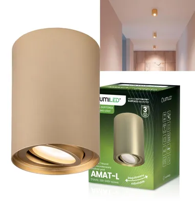 Obrázek produktu pro LUMILED Nástěnný spot Nástěnný reflektor otočný o 15° pro LED modul Gold Stropní spoty Nástěnné stropní reflektory Stropní svítidla Kulatá hliníková pro chodbu, obývací pokoj, kuchyň, ložnici V: 5 cm