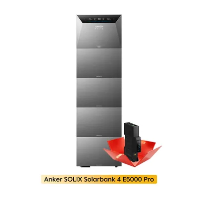 Produktbild von Powerness®Balkonkraftwerk Speicher , Anker SOLIX Solarbank 4 E5000 Pro 5kWh mit 4x BP5000 Erweiterungsakku Plug & Play für Ihre PV-Nachrüstung