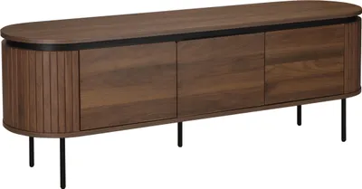 Immagine prodotto di Mobile porta TV rettangolare con 2 ante L160 cm effetto legno scuro - Oviala Hemera