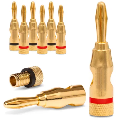 Produktbild von Bananenstecker 8 Stück Stecker NEXMEX Vergoldet Steckverbinder Lautsprecherkabel