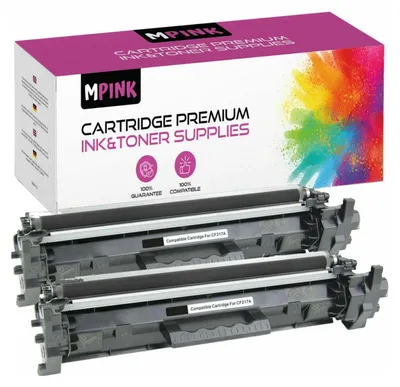 A product box for MPINK ink and toner supplies, with two toner cartridges shown below it.