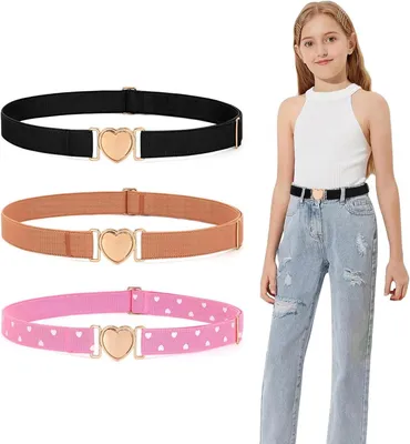 Productafbeelding van Kinder Riem - Meisjes Riem - Outfit Completeren - Hart Gesp - 72 cm - Meerdere Kleuren