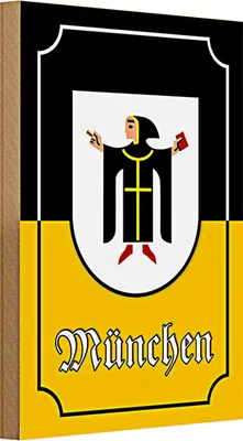 Produktbild von Holzschild Wappen 20x30cm München Stadtwappen Bayern