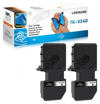 Obrázek produktu pro LOSMANN TK-5240, černá tonerová kazeta – kompatibilní s Kyocera TK5240, Ecosys M5526cdw/cdn, P5026cdw/cdn (2 kusy, černá)