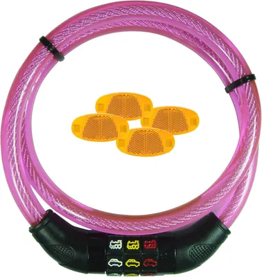 Productafbeelding van Kabelslot met symboolcode - Roze - Met 4 spaakreflectoren