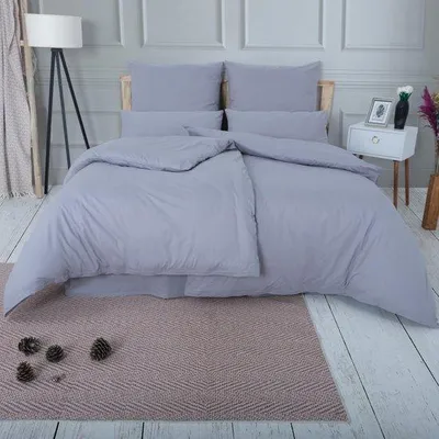 Productafbeelding van Ibenzoa® Beddengoedset, 4-delig – 2x 135x200 cm + 2x 80x80 cm, 100% katoen renforcé, ademend, grijs, met rits,  100 gecertificeerd