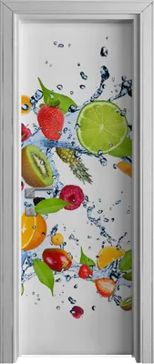 Produktbild von Tür Selbstklebende 70x210 cm Türfolie Türtapete Klebefolie - Splash Früchte Spritz