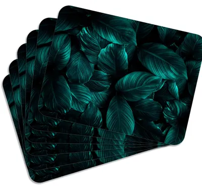 Produktbild von MG Design Set aus 6 Kork-Platzsets - Leaves 2 - 30 x 40 cm - hitzebeständig & abwischbar, mit Korkrückseite