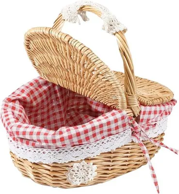Produktbild von Famanu Picknickkorb mit Deckel - Tragbare Korb für Outdoor und Einkäufe