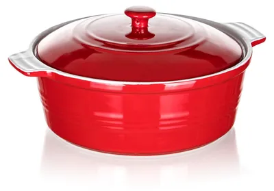 Immagine prodotto di Pirofila in Vetroceramica rossa "Banquet Culinaria" con coperchio, capacità 3 litri