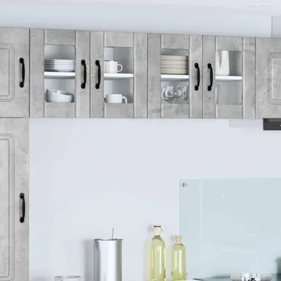 Produktbild von Möbel Wandglas-Schrank LUCCA Betongrau 60 x 31 x 40 cm Holzwerkstoff - Küchenschränke &2889