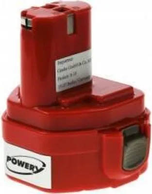 A red battery pack for a power tool.
