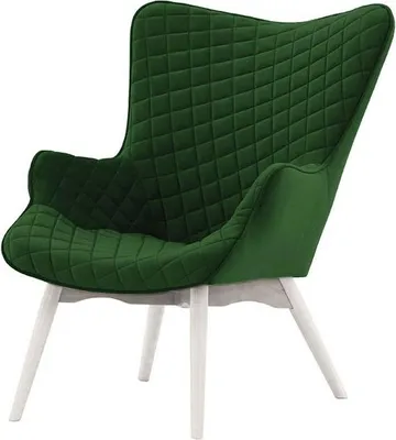 Image de Fauteuil à oreilles avec coutures Ducan Velvet-Velluto 10-Blanc