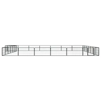 Zdjęcie produktu dla vidaXL 28-częściowy kojec dla psa czarny 100x50cm stal malowana proszkowo