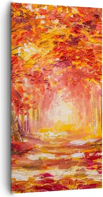 Produktbild von Bild auf Leinwand - Leinwandbild - Einteilig - Herbst Wald Rot - 65x120cm - Wand Bild - Wanddeko - Wandbilder - Leinwanddruck - Bilder - Wanddekoration - Leinwand bilder - Wandbild - PA65x120-4238