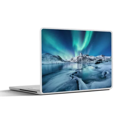 Produktbild von MuchoWow® Laptop Aufkleber Sticker Cover Nordlichter - Schnee - Eis - Norwegen 32.5x23.5 cm - Sticker für Laptop - Selbstklebend
