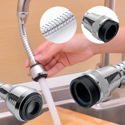Produktbild von Wasserersparende Wasserhahnverlängerung mit 360° drehbarer Wasserhahnbefestigung für Küche und Bad