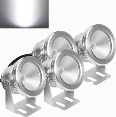 Produktbild von 4x 10W LED Unterwasser Strahler Teich Pool Licht Dimmbarer Flutlicht Spotlight für Garten Landschaft Brunnen Aquarium Beleuchtung, Kaltweiß