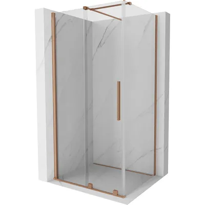 Obrázok produktu pre Mexen Velar sprchová kabína, posuvné dvere 100 x 80 cm, Priehľadné, kefovaná meď - 871-100-080-01-65