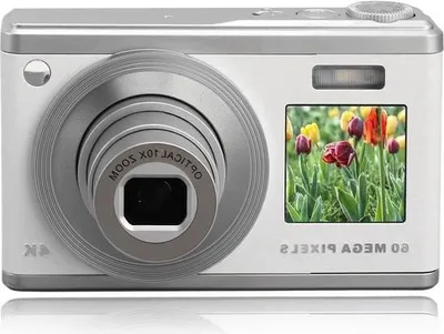 Immagine prodotto di fotocamera digitale 4K - fotografia - autofocus - zoom ottico 10x - Ultra HD - doppio schermo - 60 MP - anti-shake - portatile - videocamera per esterni - camcorder - bianco.