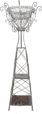 Produktbild von Clayre & Eef Pflanzenhalter 89x89x230 cm Grau Braun Metall