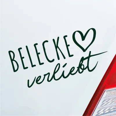 Produktbild von Auto Aufkleber Belecke verliebt Herz Stadt Heimat Liebe Car 19x9 cm Dunkelgrün Sticker Heckscheibenaufkleber