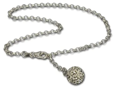 Produktbild von SilberDream Damen Fußkette silber gold 25cm Kugel 925 Sterling Silber D3SDF010W