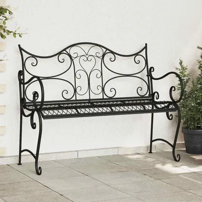 Produktbild von Gartenbank 2-Sitzanzahl 114 x 56,5 x 90 cm Stahl Schwarz - Gartenbänke c2658