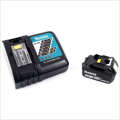 Produktbild von Makita DC 18 RC Akku Schnell-Ladegerät + Makita BL 1850 B - 18 V  5,0 Ah Li-Ion Akku