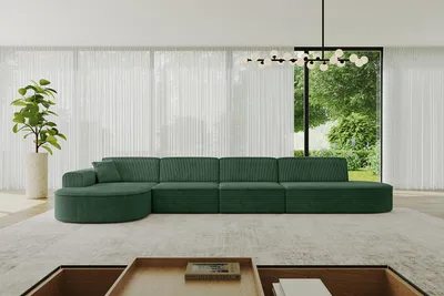 Produktbild von ALTDECOR Ecksofa in L-Form  MARI-L3 - 413x171x79,5 cm  Grün -  Corner Sofa Bett Eckcouch Couch  Wohnlandschaft Cauchsofa