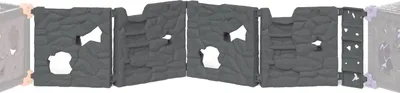A set of dark gray climbing wall extensions for a play structure, shown against a white background.