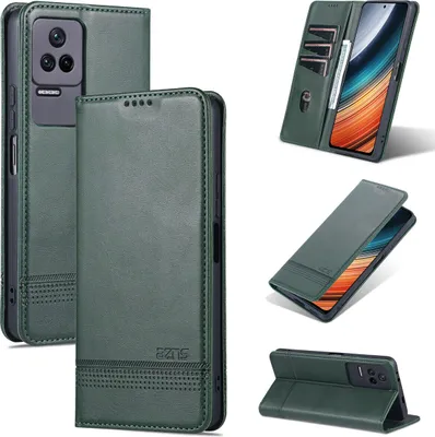 Obrázek produktu pro Redmi K50 Pro Pouzdro, Peněženka s Magnetickým Uzávěrem a Stojánkem, Kožené Flip Pouzdro pro Xiaomi Redmi K50 / K50 Pro zelené