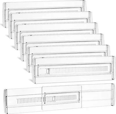 Obrázek produktu pro Organizéry do zásuvek - Separátory do zásuvek - Uspořádání zásuvek - Nastavitelné - 6 kusů - Průhledné