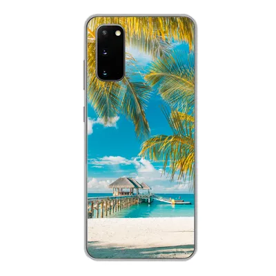 Produktbild von MuchoWow® Handyhülle Schutzhülle Hülle für Samsung Galaxy S20 Strand - Palme - Meer Silikon Softcase Handy Hülle - Bild