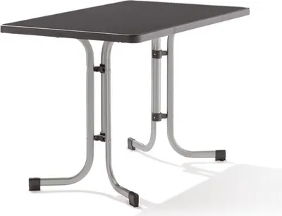 Produktbild von Boulevard-Klapptisch, 115x70x72 cm, eisengrau Stahlrohrgestell, Mecalit-Pro-Platte