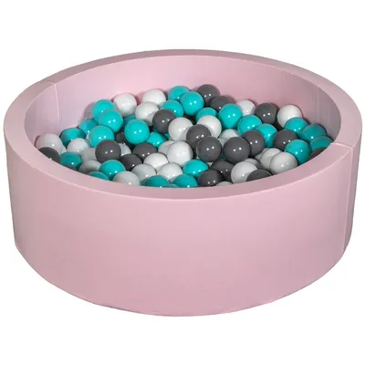 Produktbild von Bällebad Spielplatz + 200 Bälle rosa weiß, grau, türkis