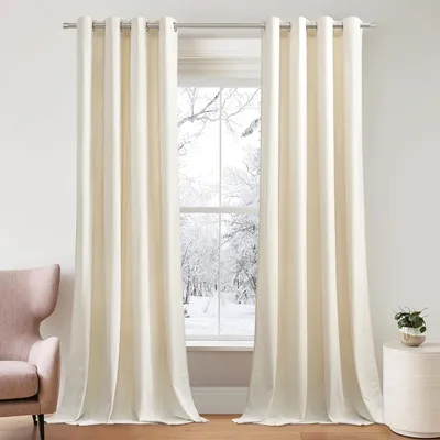 Produktbild von Schwere Samtgardinen - Gardinen mit Ringen - Set von 2 - H 260 x B 132 cm - Verdunkelnd
