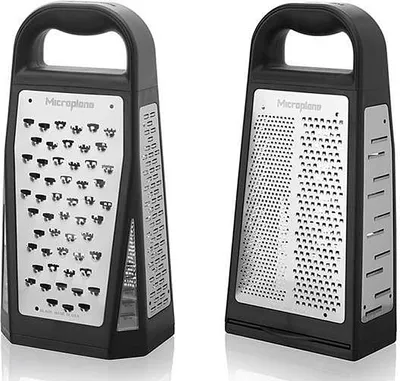 Two Microplane graters are shown side-by-side against a white background.