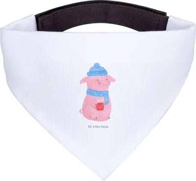 Produktbild von Mr. & Mrs. Panda Halstuch Schweinchen Glühwein - Weiß - Geschenk, Weihnachten, Hundehalstuch, Weihnachtsmarkt, Hunde, Spruch, Für, Betrunken, Tuch, Hund