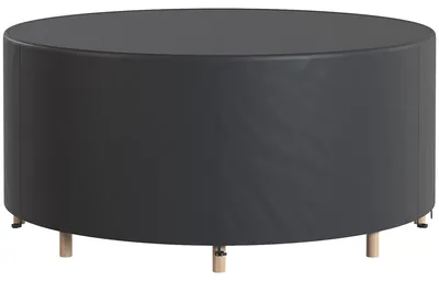Produktbild von Schutzhülle für Gartenmöbel Winterfest Wasserdicht Abdeckung Anti-UV Abdeckplane 420D Oxford Gewebe Ø214x70Hcm Schwarz