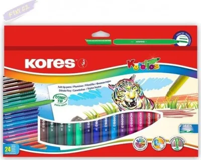 Produktbild von Kores Fasermaler "Korello" breit 24er Karton-Etui