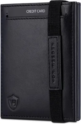 Produktbild von Geldbörse Slim Wallet mit Münzfach & RFID Schutz  Mini Geldbeutel Damen Herren Portmonee - Kartenetui Echtleder Karten Portemonnaie - Kreditkartenetui