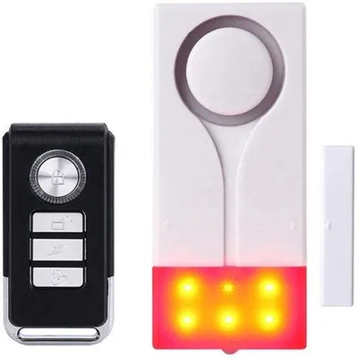 Zdjęcie produktu dla Bezprzewodowy alarm drzwiowy Bezprzewodowy z pilotem - 108 dB Alarm - 12 V - Czarny - Dla bezpieczeństwa okien i drzwi