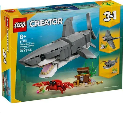Obrázek produktu pro LEGO Creator Groźny rekin ze skrzynią skarbów zestaw klocków 3 w 1