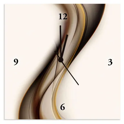 Produktbild von ARTland Wanduhr auf Alu Quarzuhr - schwarzer Zeiger Welle Größe: 30x30 cm